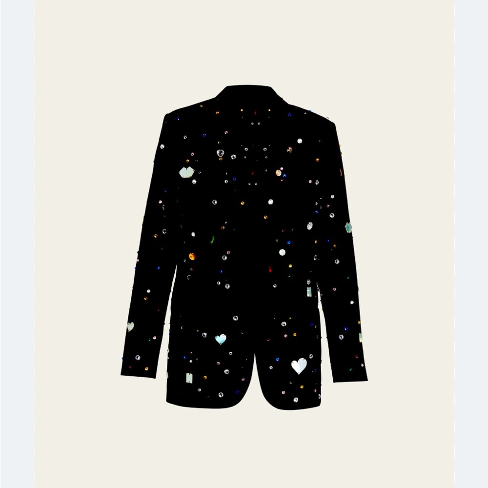 Marni Jeweled Classic One-Button Tuxedo Jacket